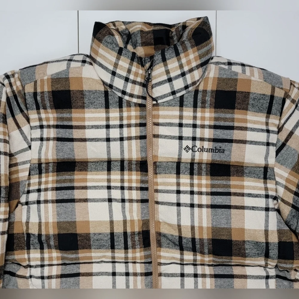 Columbia Men’s Puffect Novelty Plaid Puffer Jacket Full Zip Size Large New